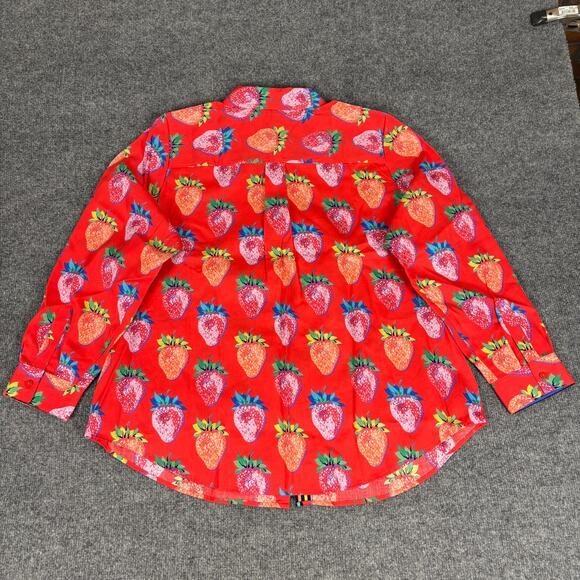 Foxcroft Charlie Plus Strawberry Delight Long Sleeve Shirt NWT Size 16W - Picture 2 of 8